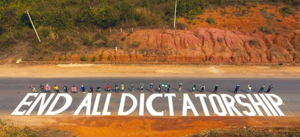 end all dictatorship demonstration